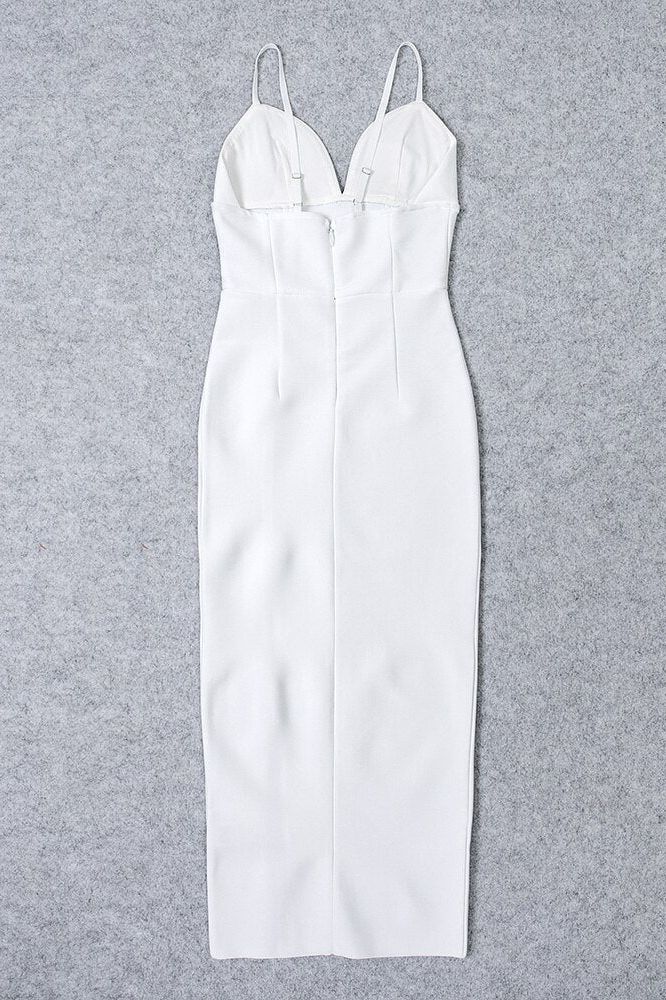Milan Bandage Midi Dress - White Pearl