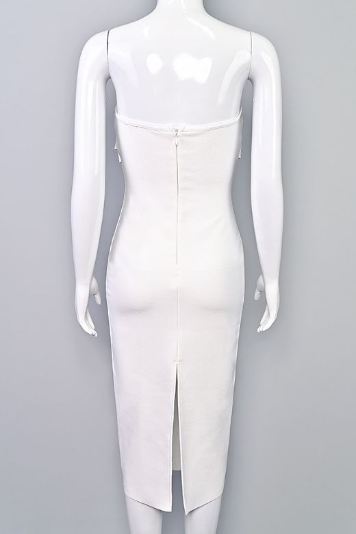 Miles Bodycon Midi Dress - Pearl White