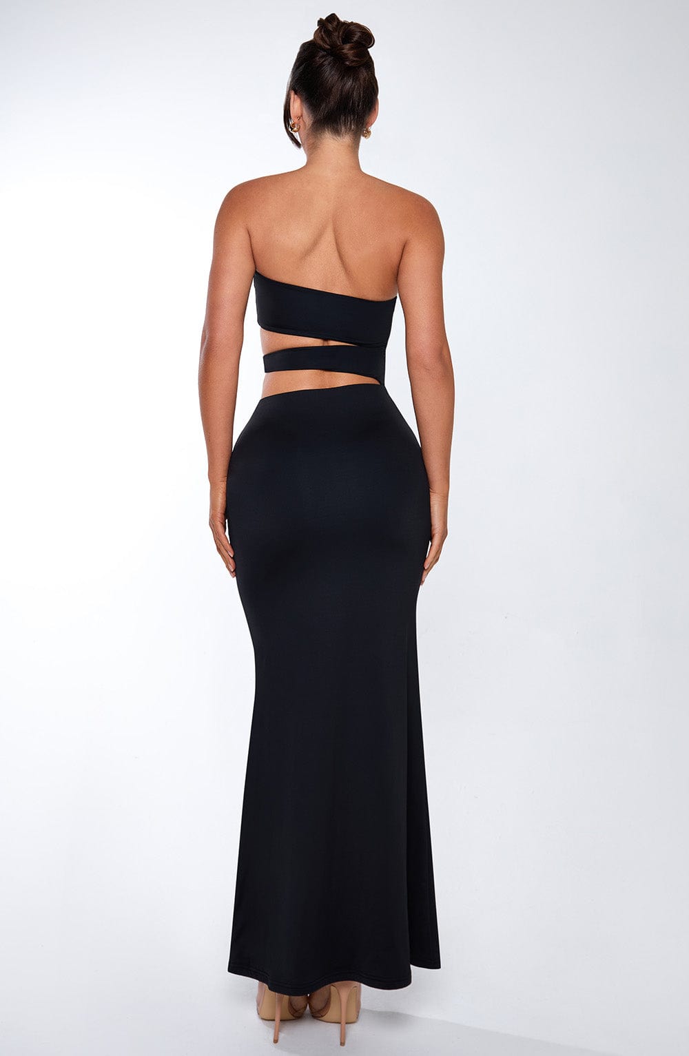 Strapless Double Cut Out Bodycon Mermaid Maxi Dress 6