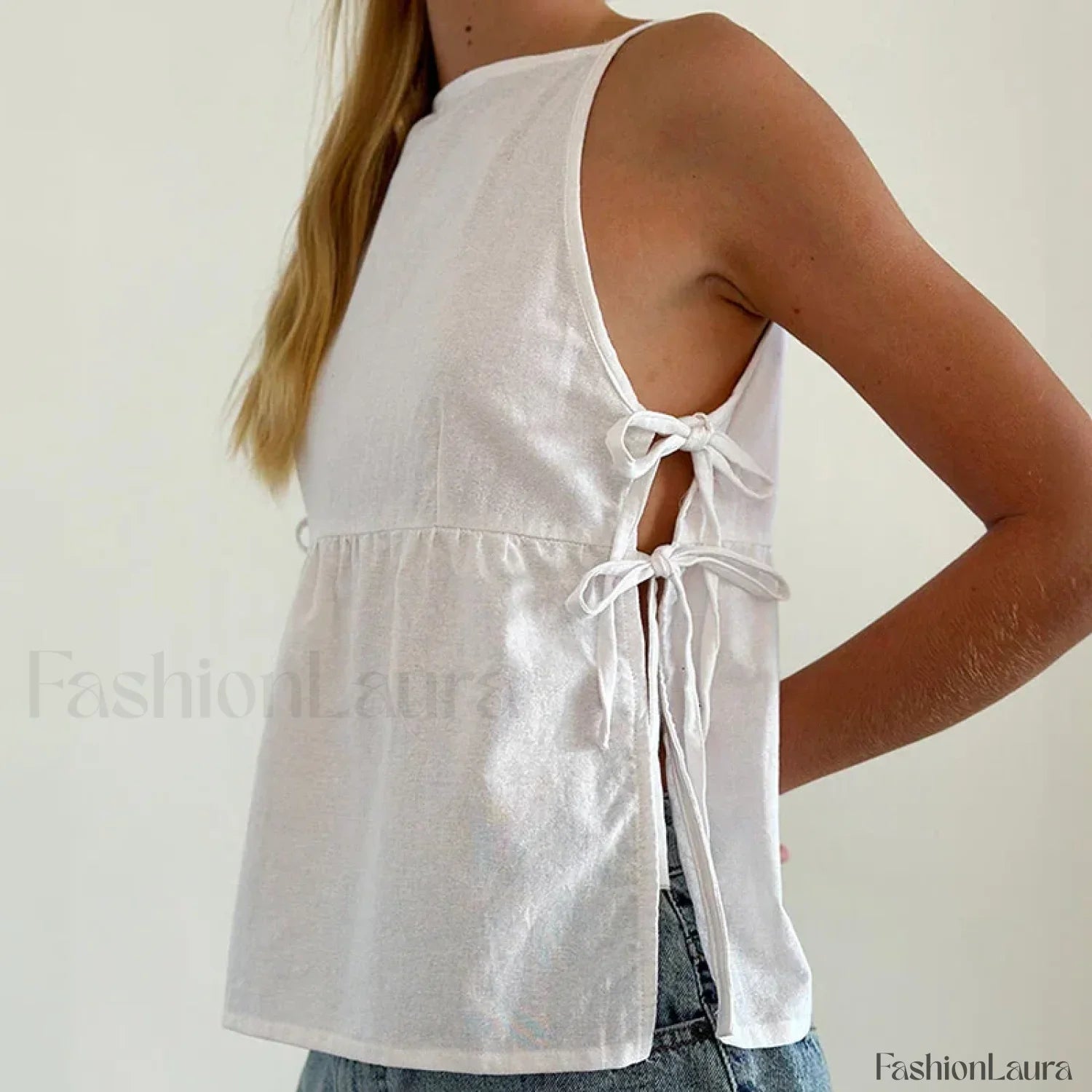 Milkmaid Side-Tie Crop Top