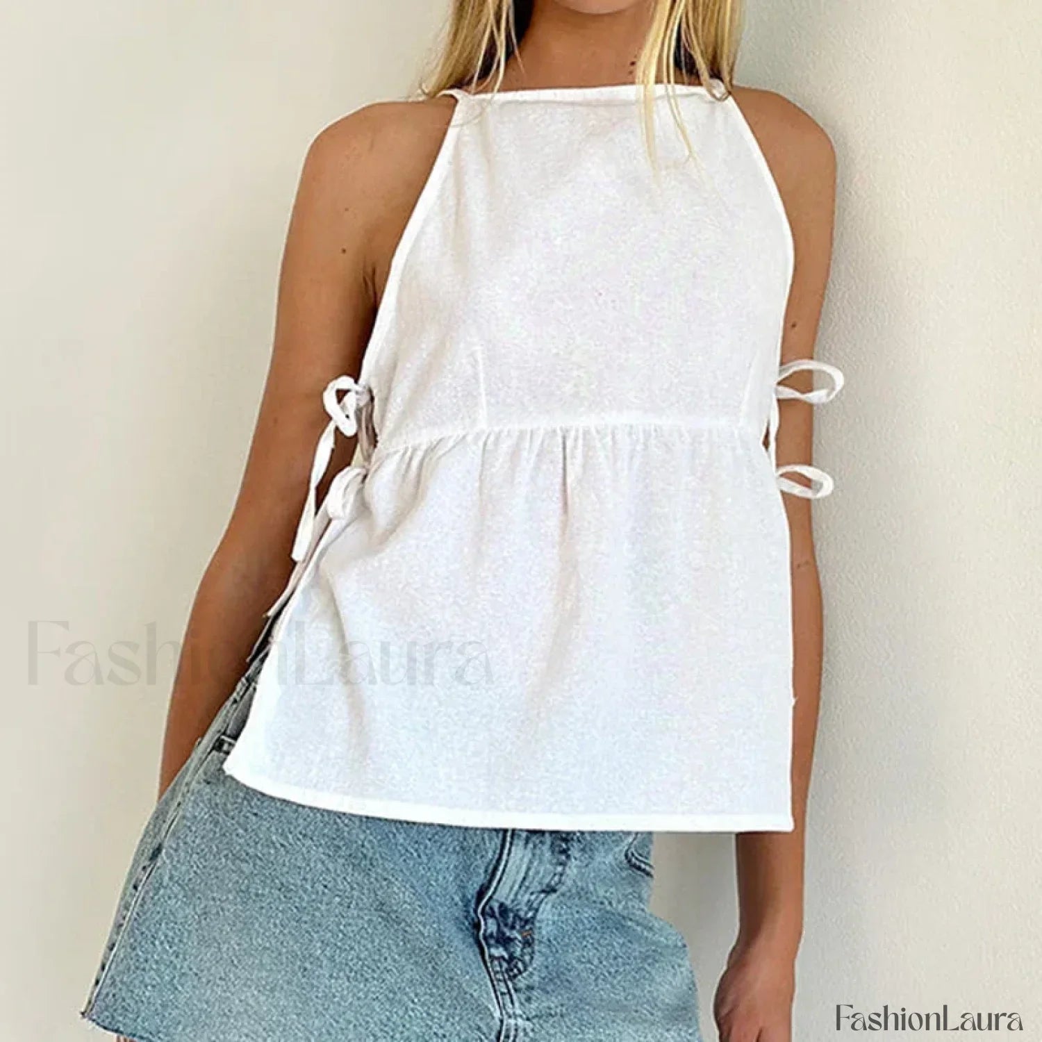 Milkmaid Side-Tie Crop Top