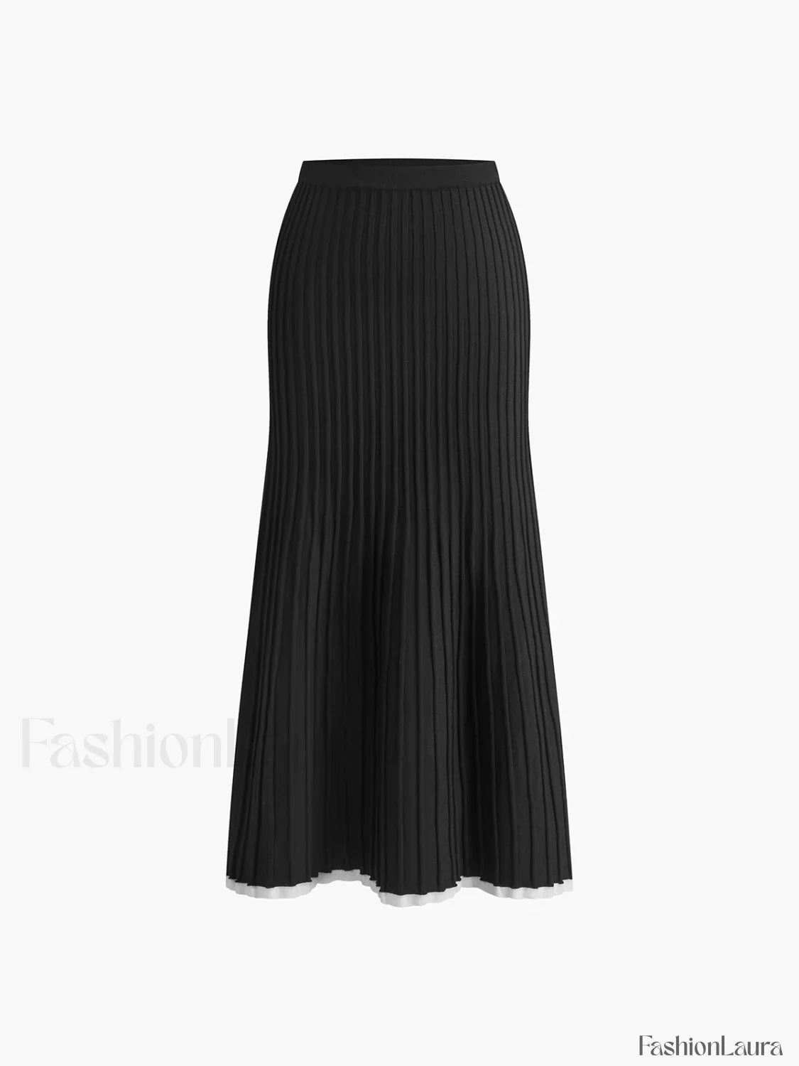 Minimalism Contrast Trim Sweater Skirt Set