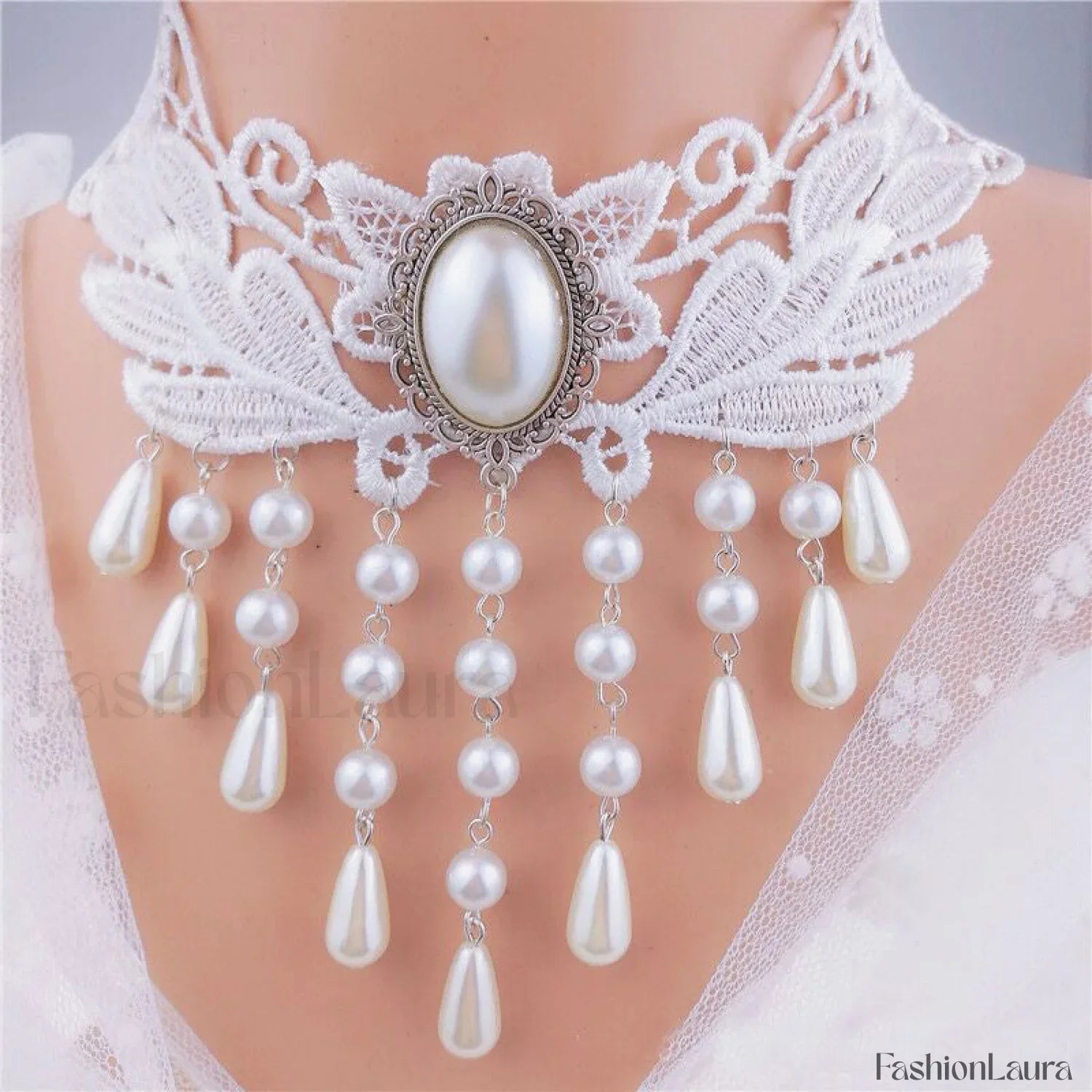 Minimalist Black Gothic Lace Choker Necklace