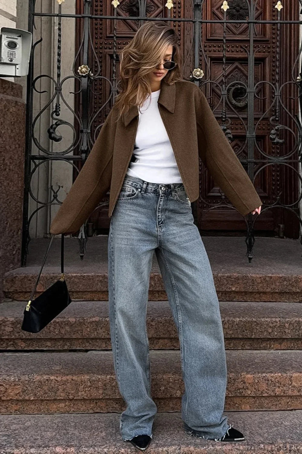 Minimalist Wool Cropped Jacket