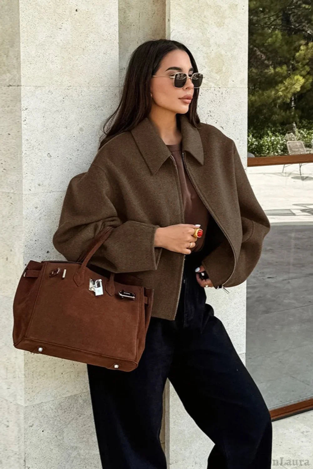 Minimalist Wool Cropped Jacket