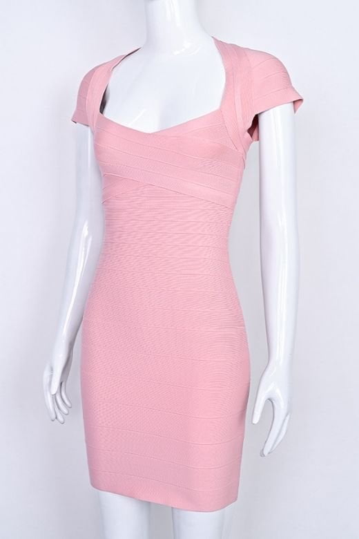 Miranda Bandage Mini Dress - Ballet Pink