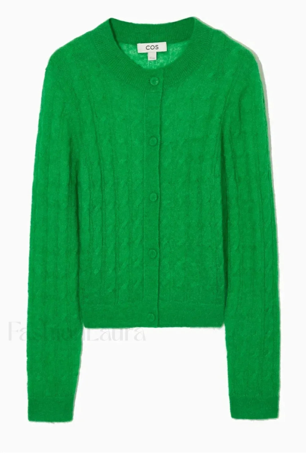 Mohair Blend Cable Knit Cardigan