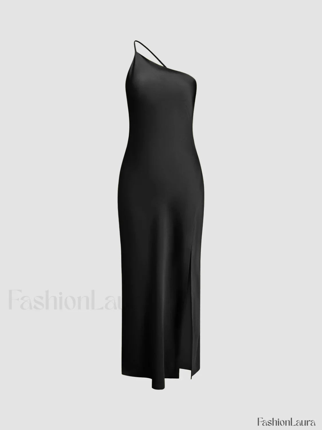 Moonlight Open Back Trendy Satin Slit Long Dress