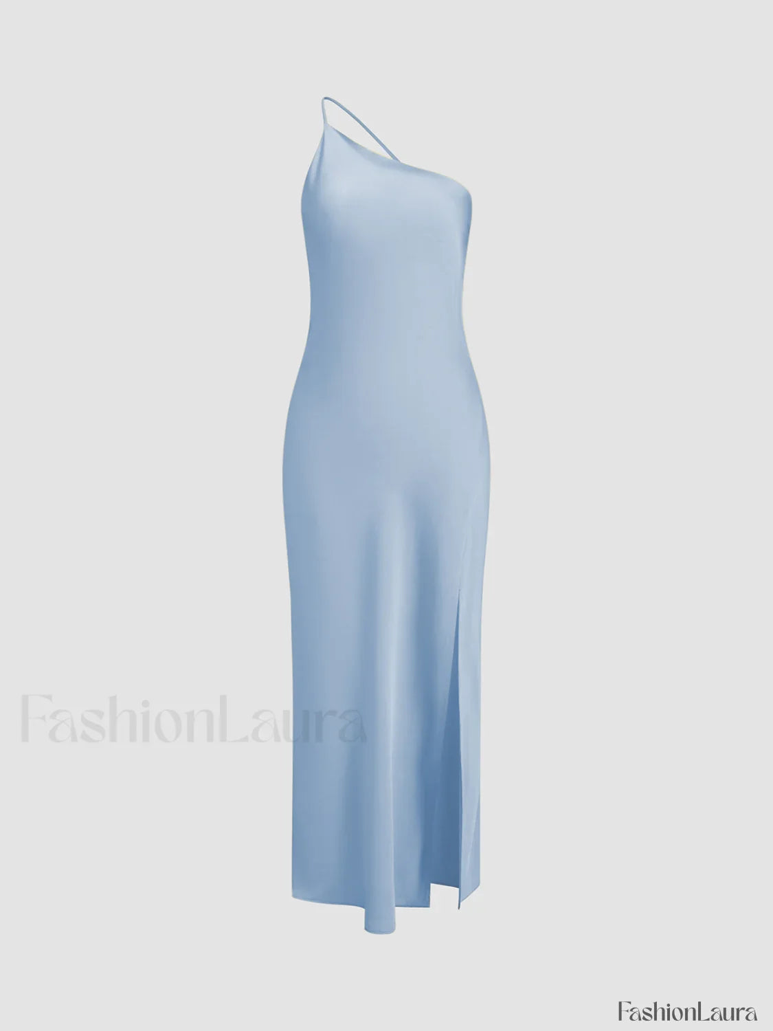 Moonlight Open Back Trendy Satin Slit Long Dress