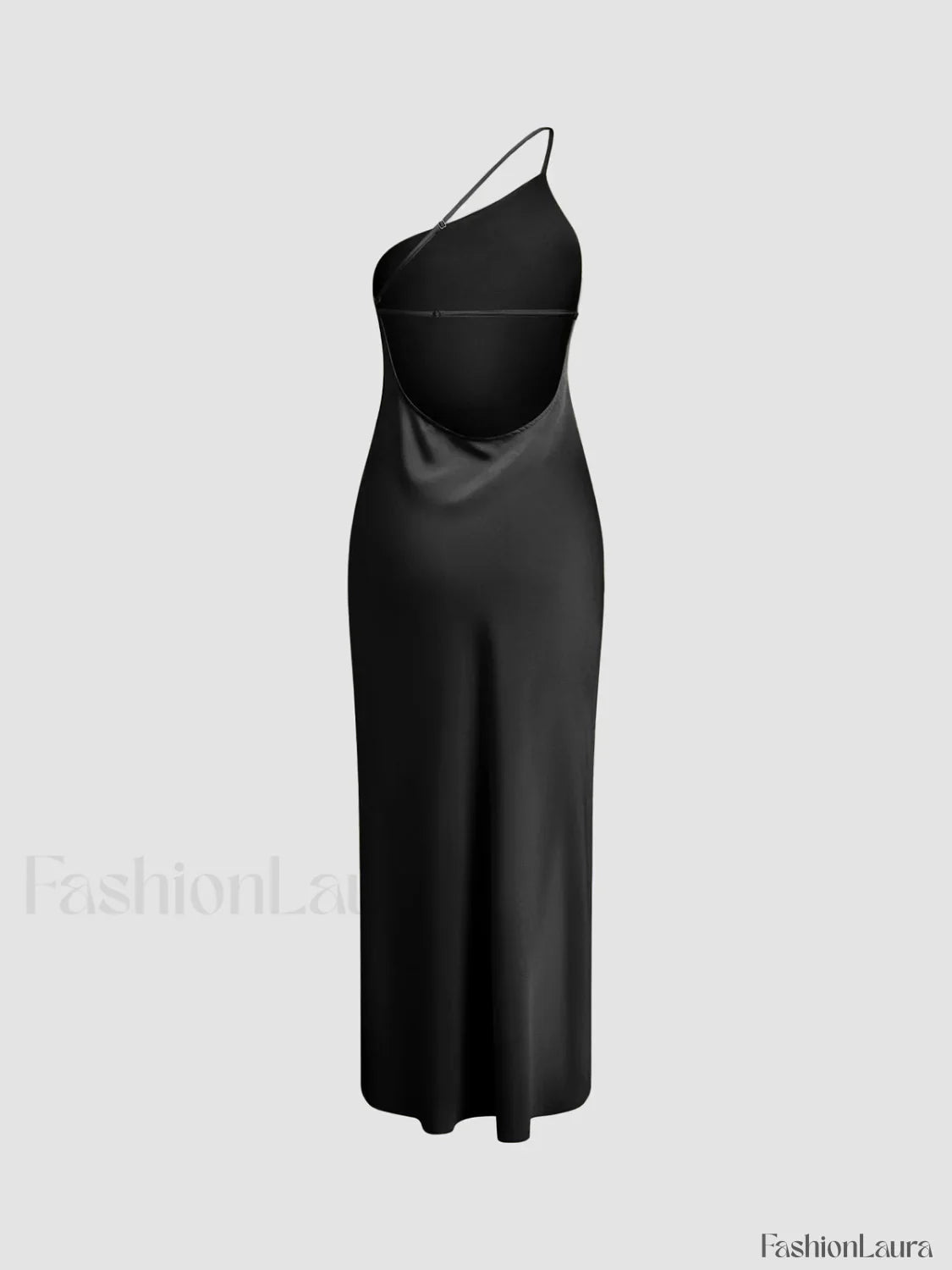 Moonlight Open Back Trendy Satin Slit Long Dress