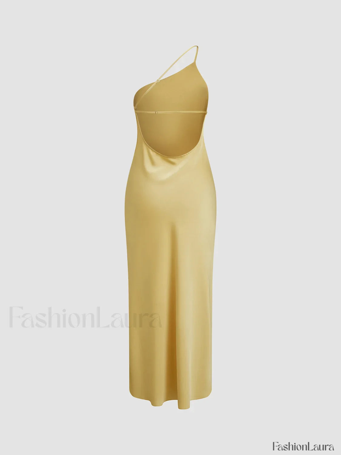 Moonlight Open Back Trendy Satin Slit Long Dress