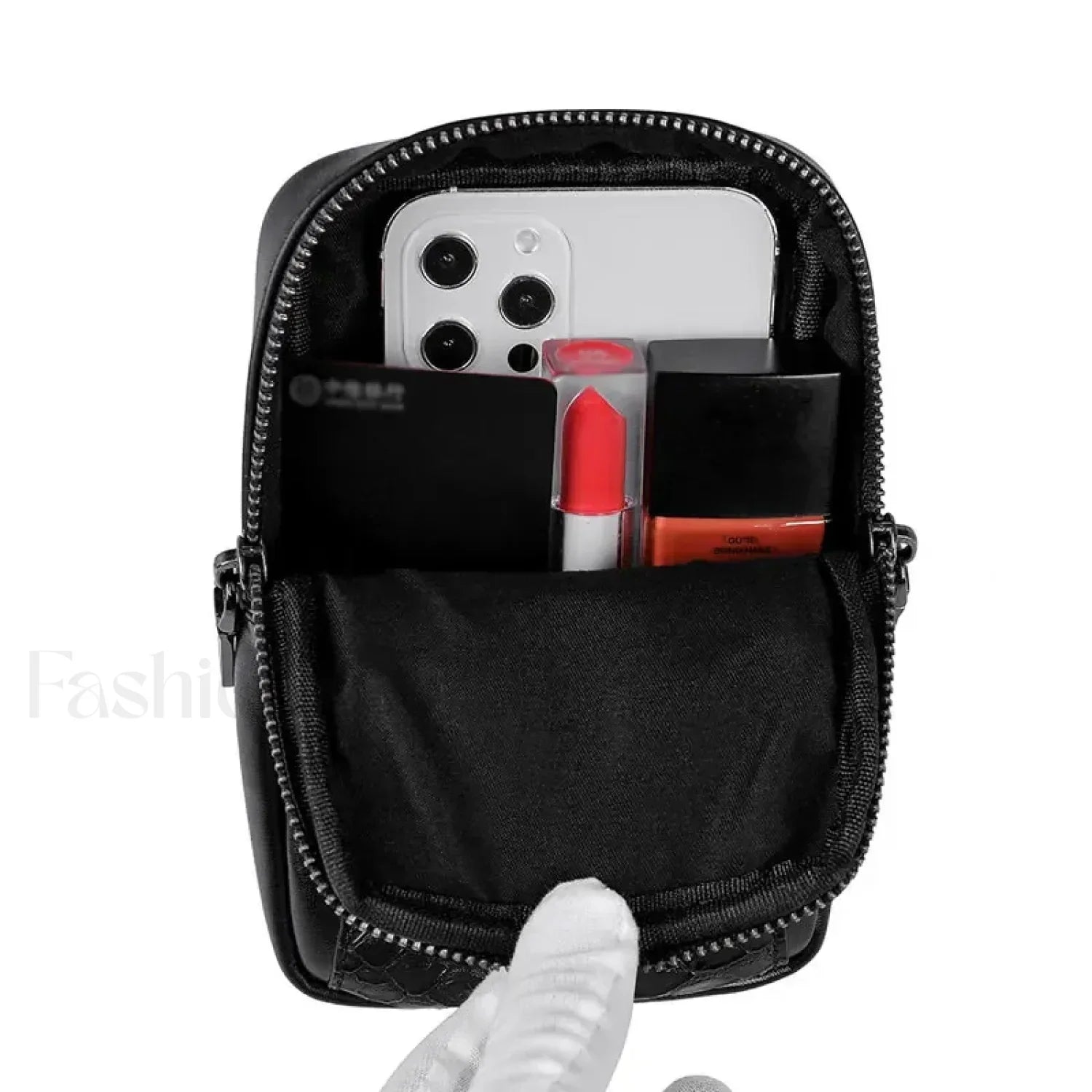 Motorcycle Skull Snake Pattern Ladies Punk Outdoor Travel Lipstick Mobile Phone Bag