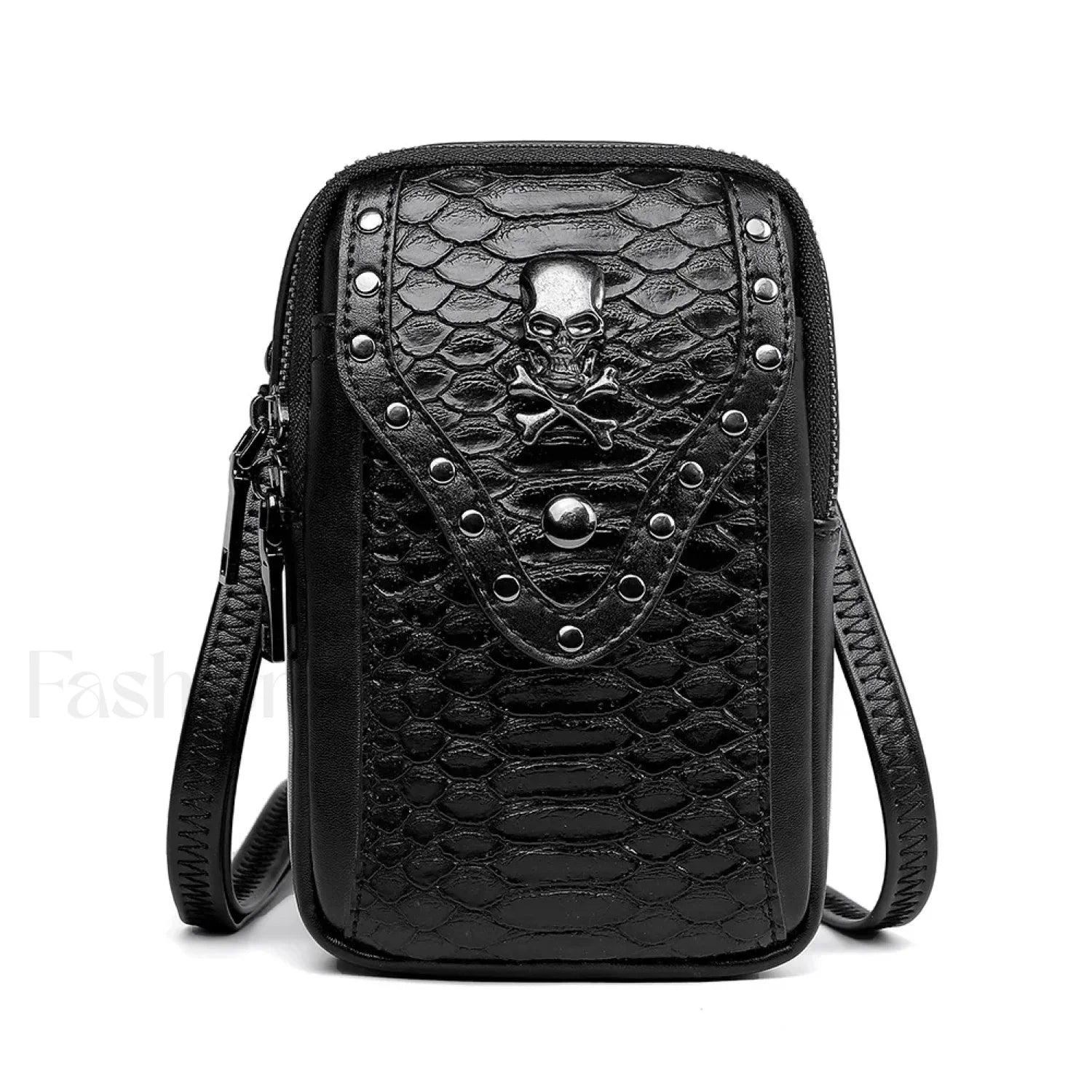 Motorcycle Skull Snake Pattern Ladies Punk Outdoor Travel Lipstick Mobile Phone Bag