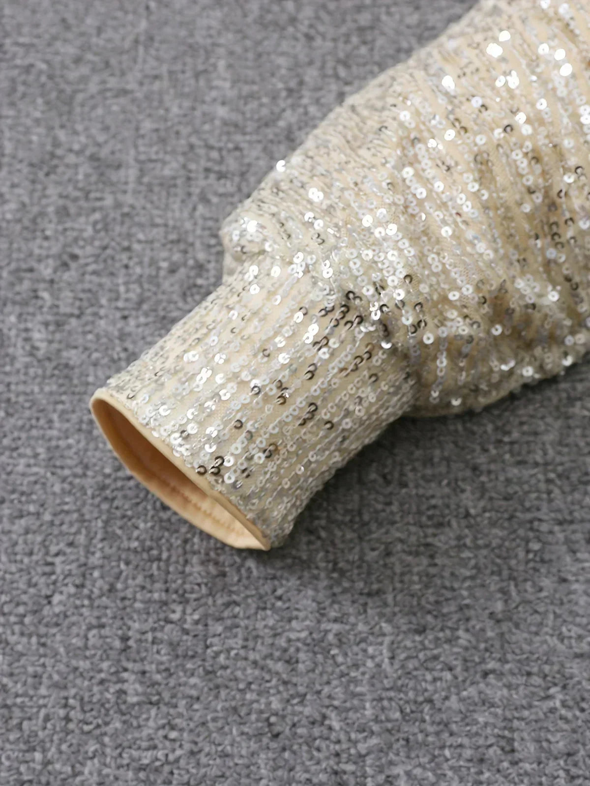 Sequin Off Shoulder Batwing Sleeve Mini Dress