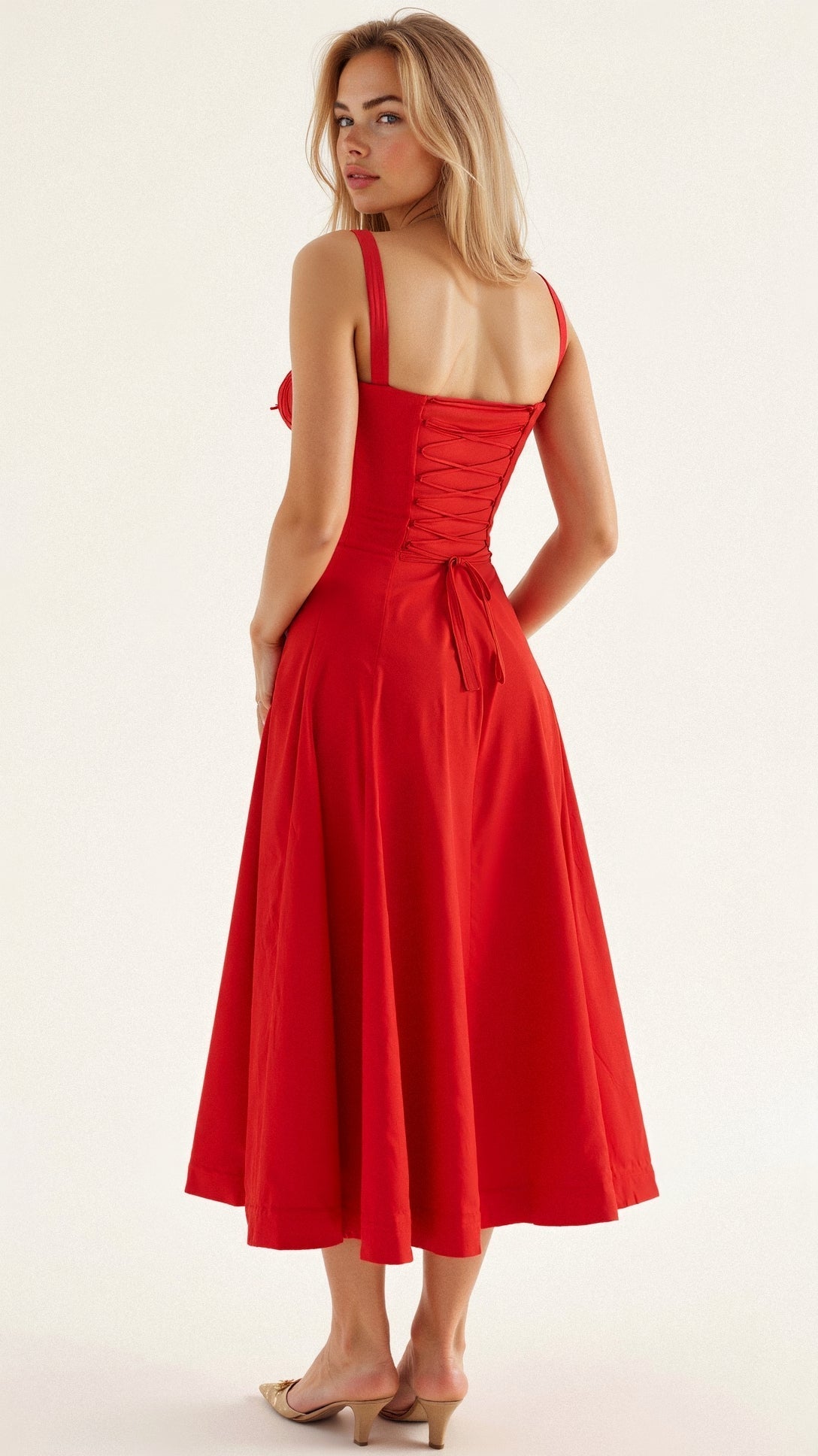 Floral Sweetheart Corset High Split Midi Dress 12