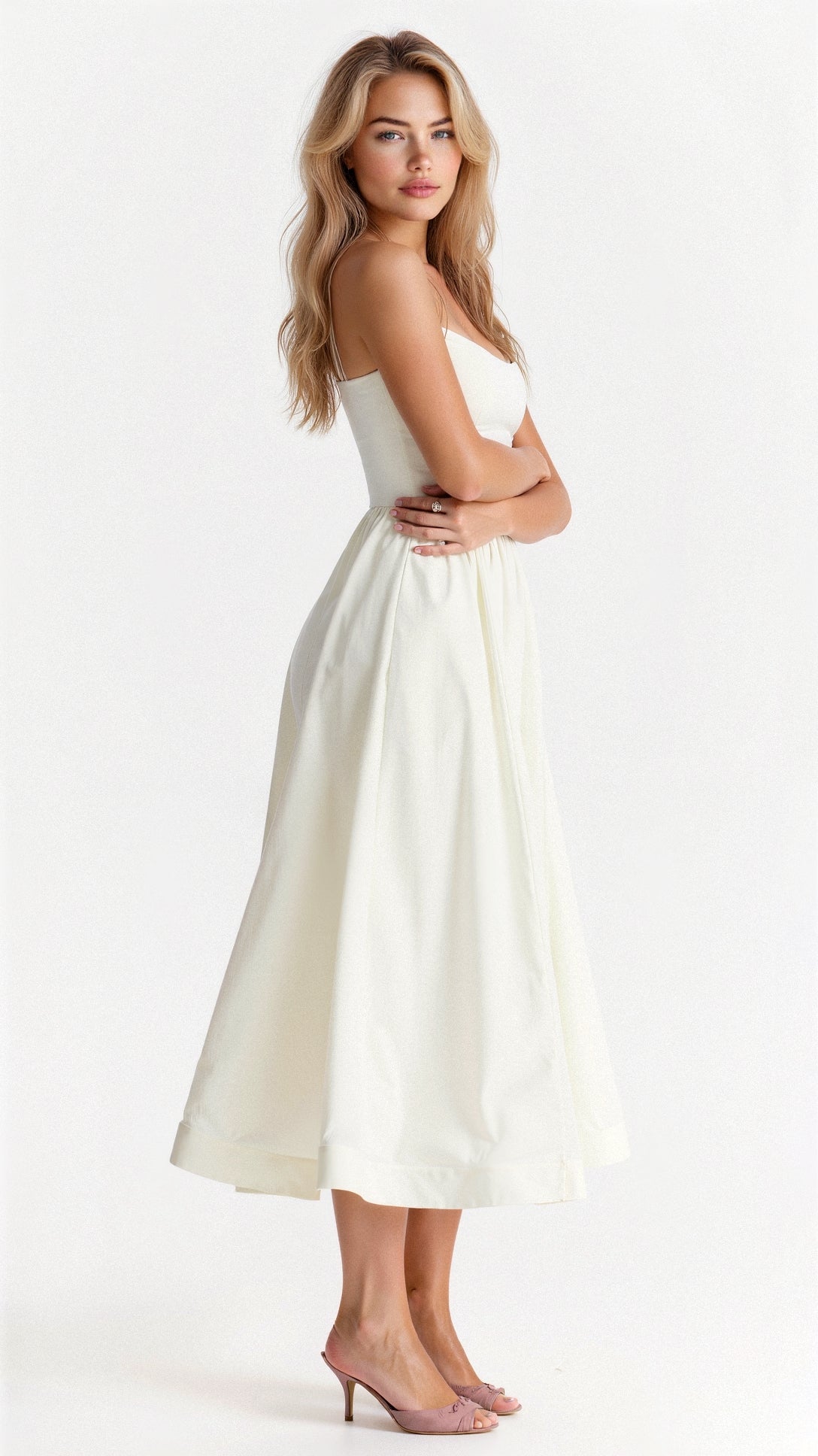 Premium Mia Off the Shoulder Midi Dress Elevated Occasion Wear