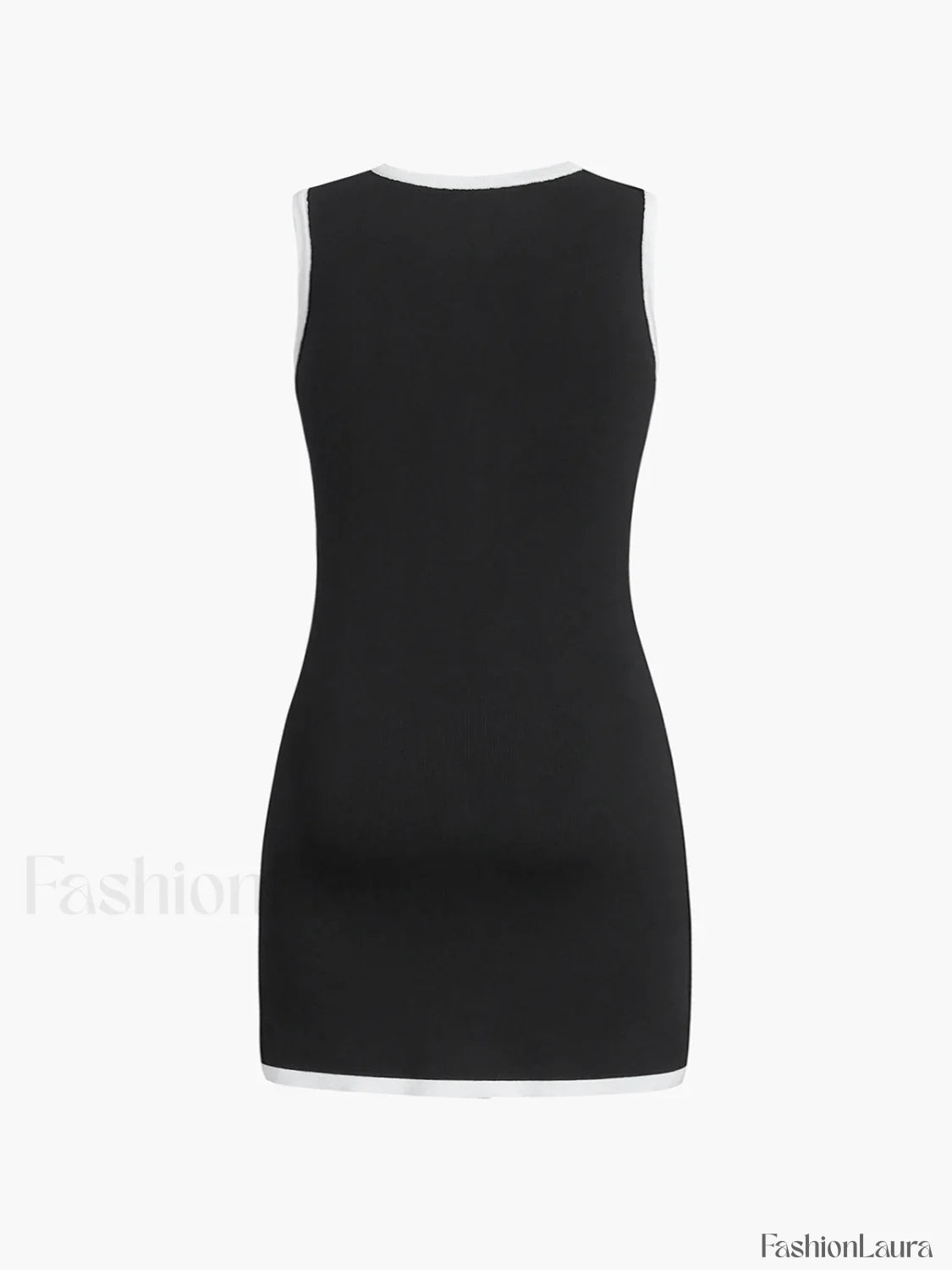 Multi Pocket Button Sleeveless Short Sweater Dress