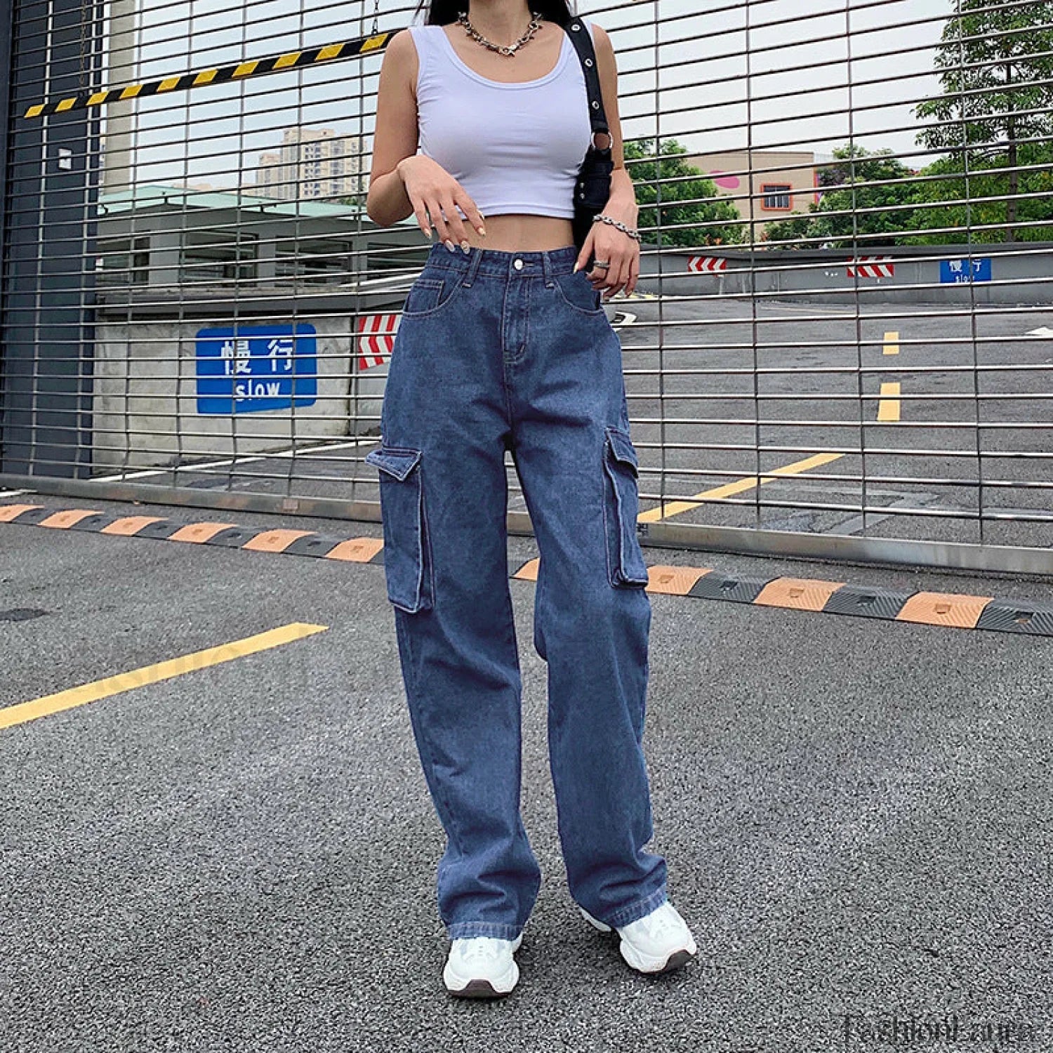 Multi Pockets Graceful Street Jeans