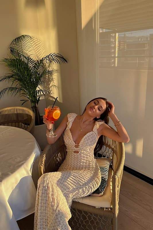 Muriel Ruffle Cut - out Knit Maxi Dress