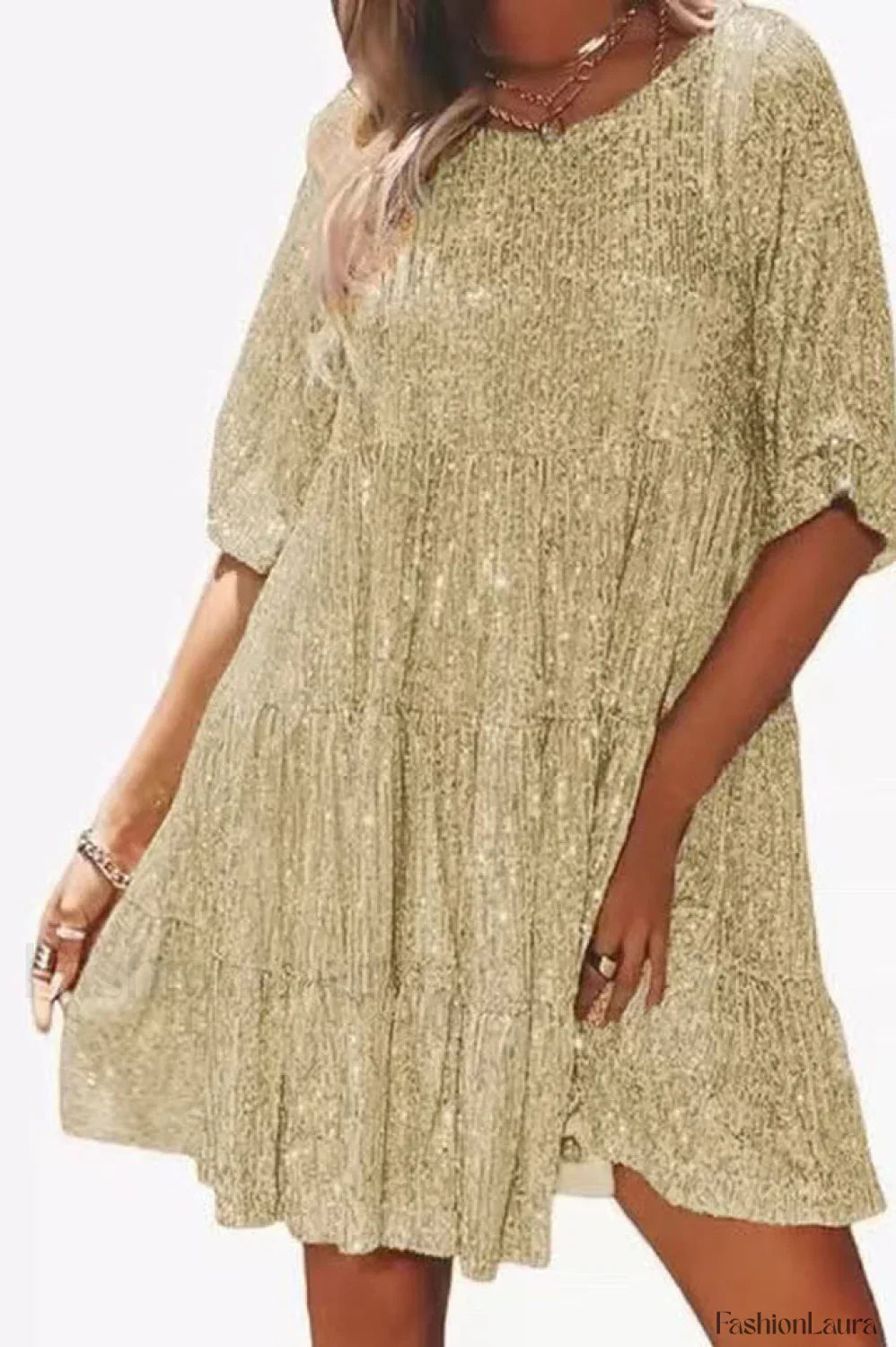 My Queen Sequin Charming Baby Doll Dress