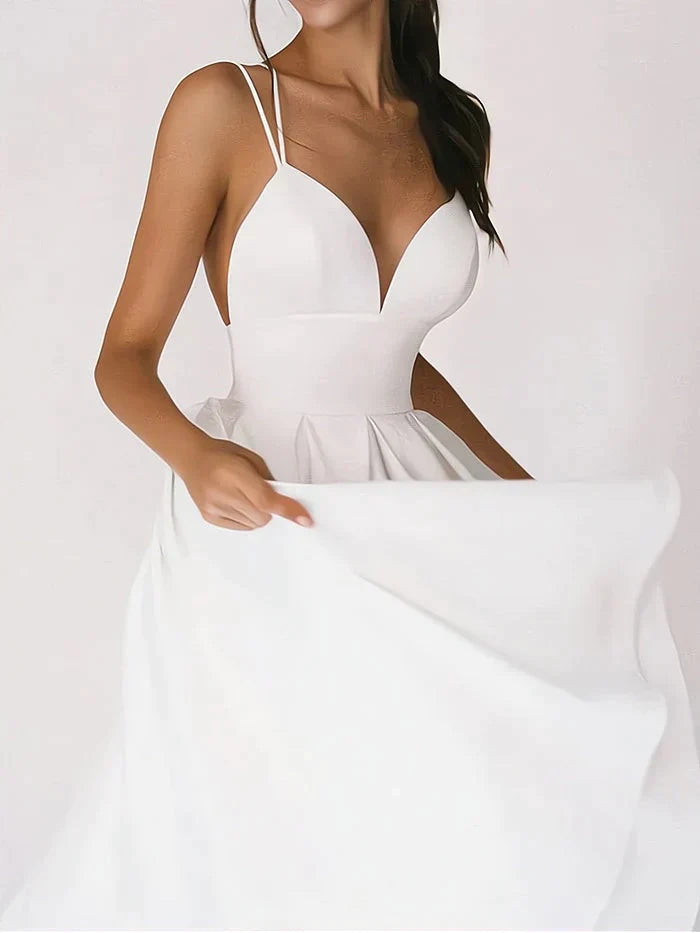 Sleeveless Crisscross Strap Open Back Fit and Flare A-Line Midi Dress