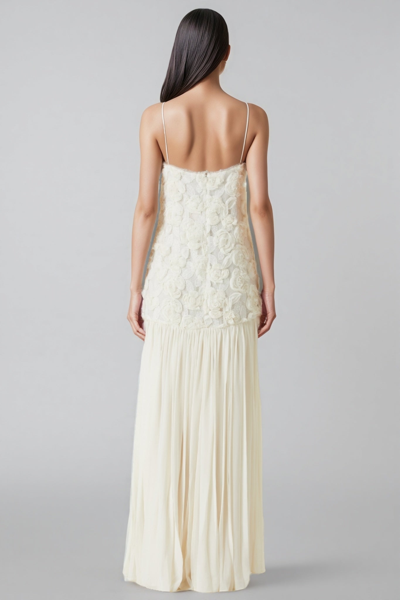 Pietro Three-Dimensional Rose Chiffon Maxi Dress - View 4