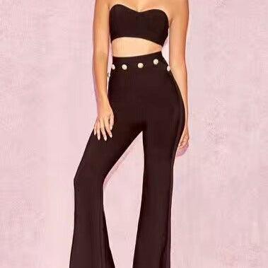 Nadie Strapless Bralette & Flare Pants Set