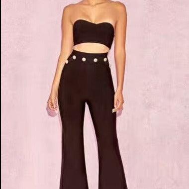 Nadie Strapless Bralette & Flare Pants Set