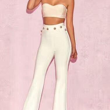 Nadie Strapless Bralette & Flare Pants Set