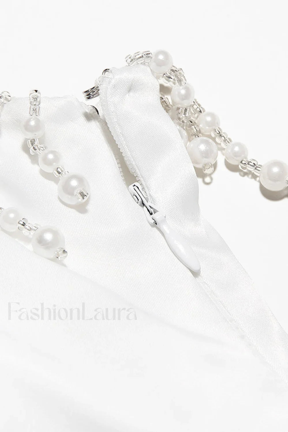 Nalita Vintage Cream Charming Beaded Strapless Dress