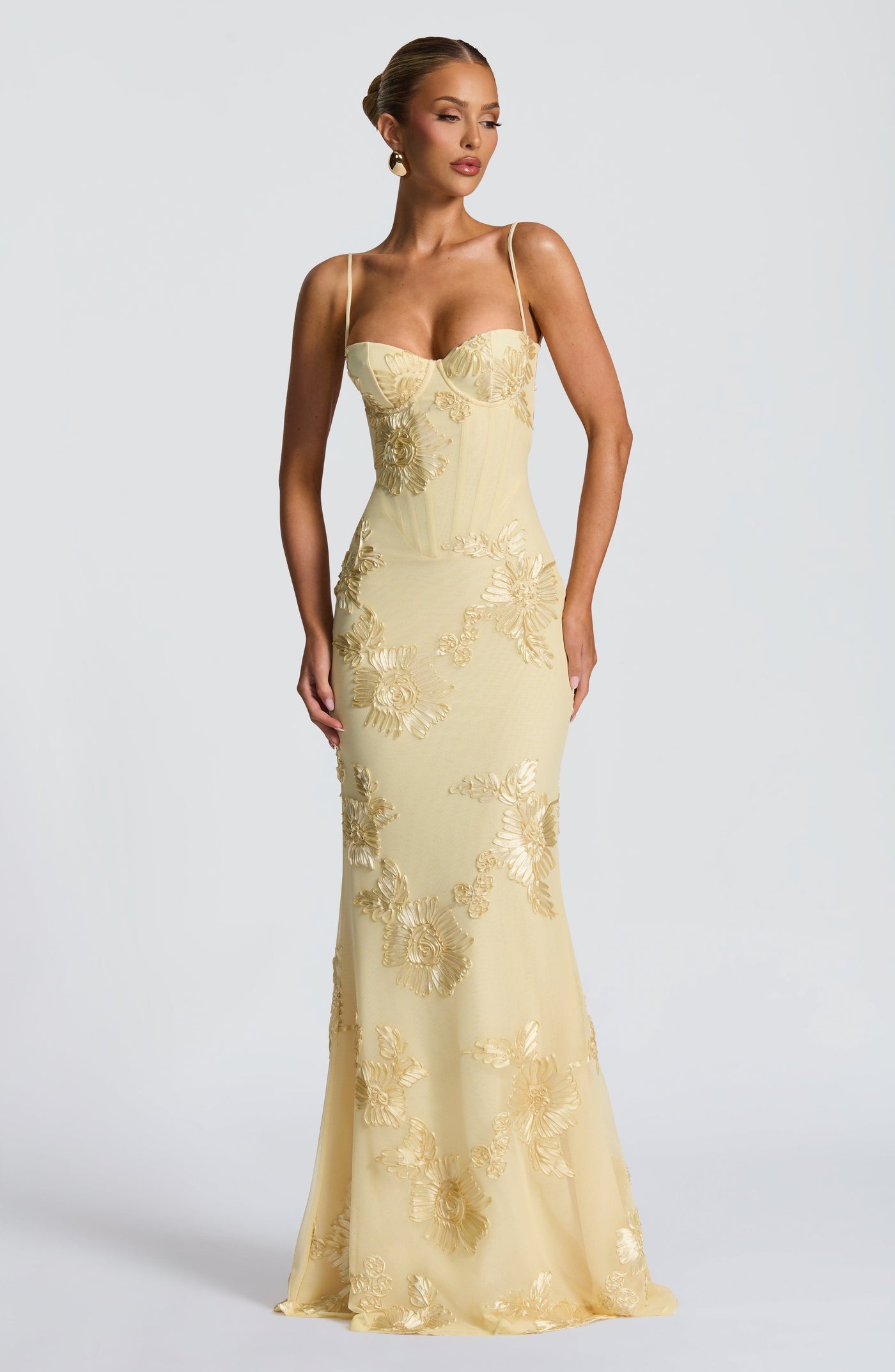 Floral Sweetheart Corset Mermaid Maxi Dress 7