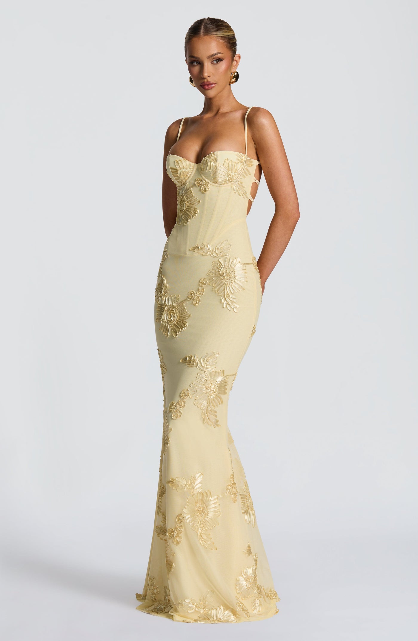 Floral Sweetheart Corset Mermaid Maxi Dress 6