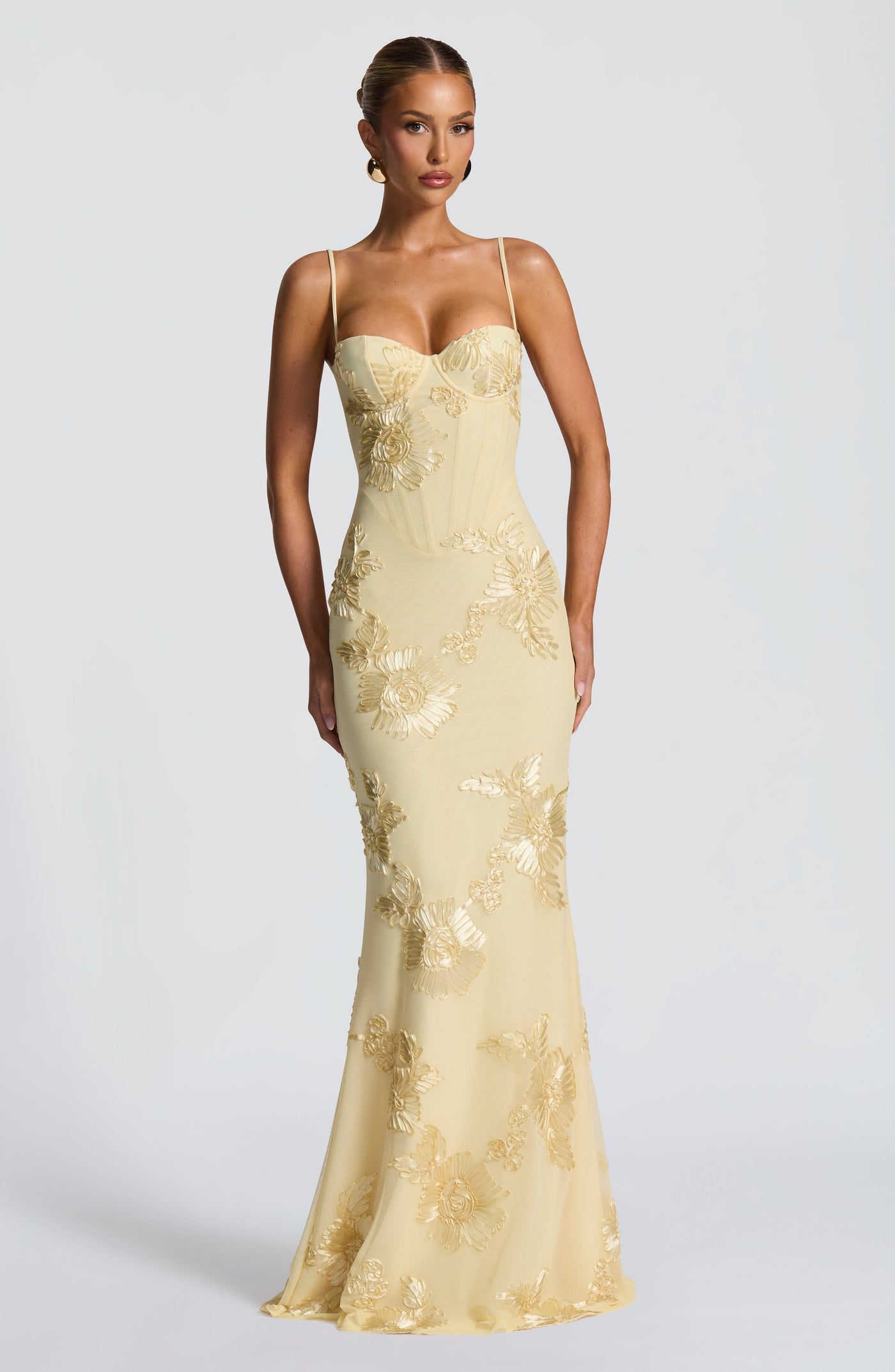 Floral Sweetheart Corset Mermaid Maxi Dress 3