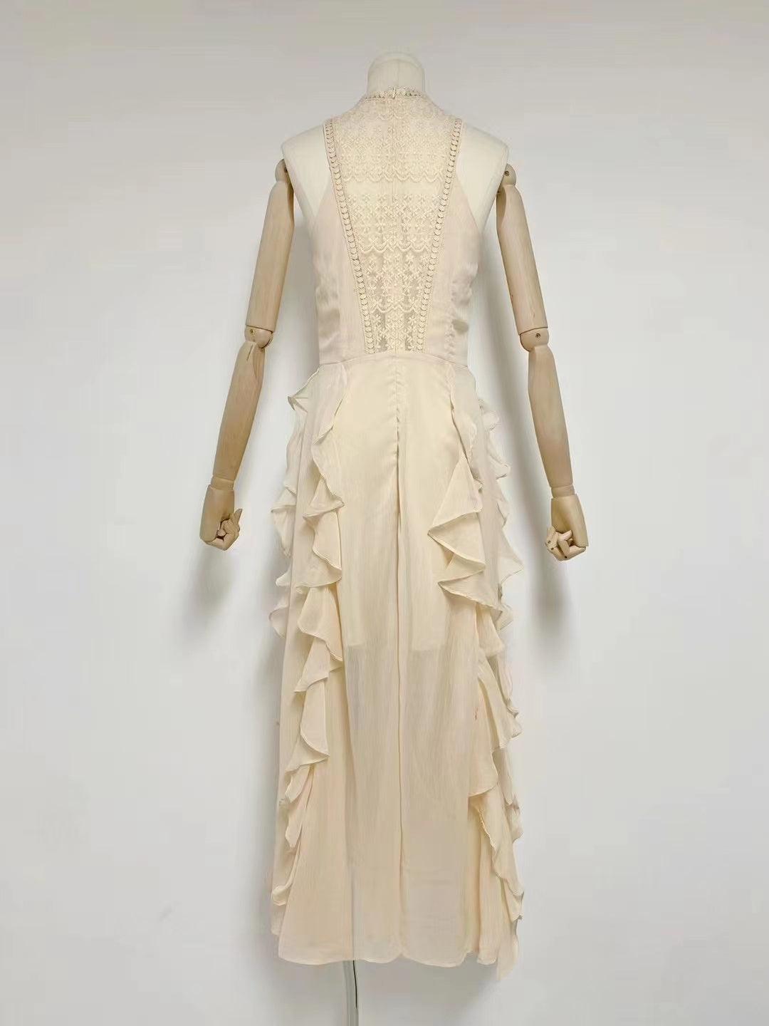 Nellie Sleeveless Ruffle Hem Maxi Dress