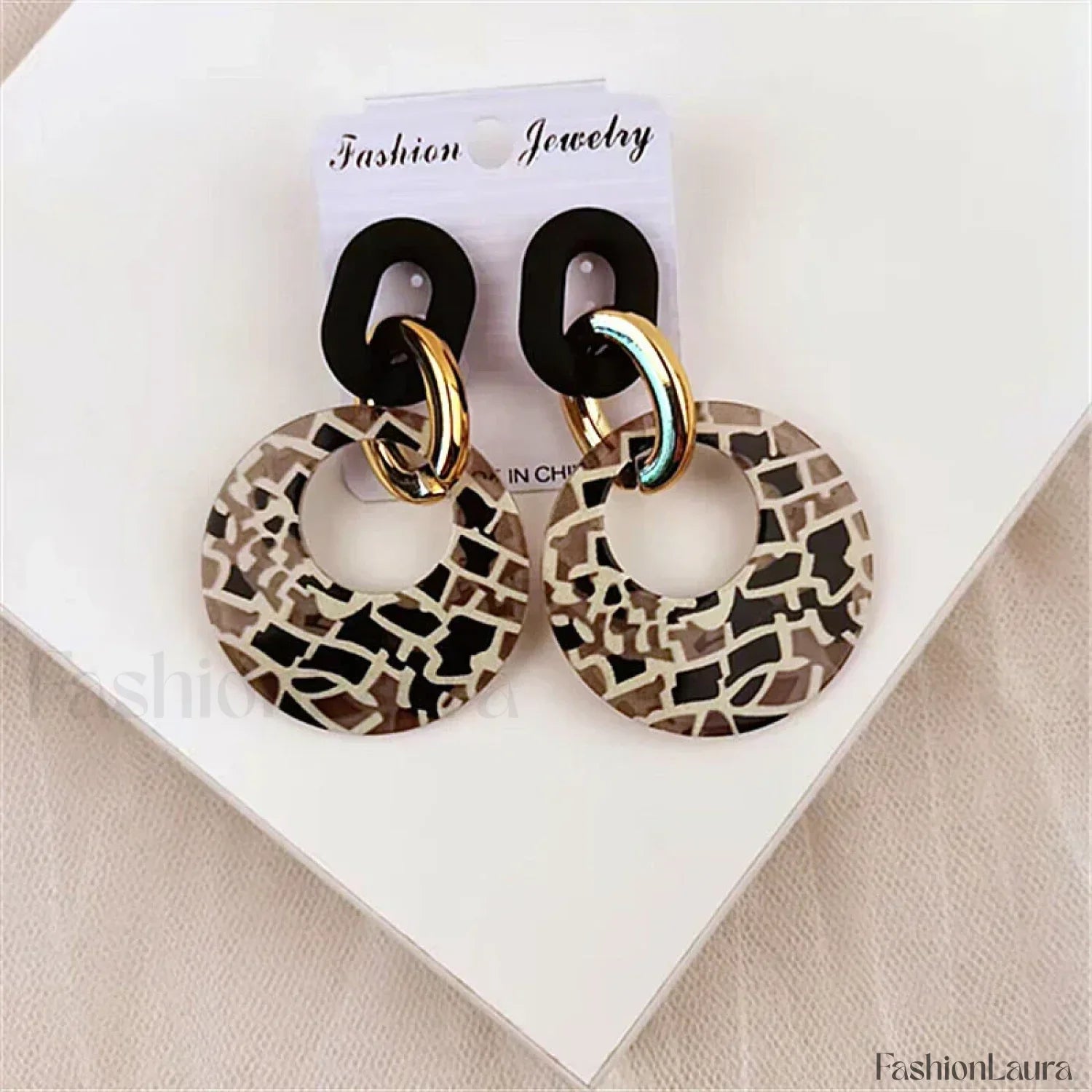New Acrylic Geometric Leopard Circle Dangle Earrings Korean Statement Earring Girls Earring
