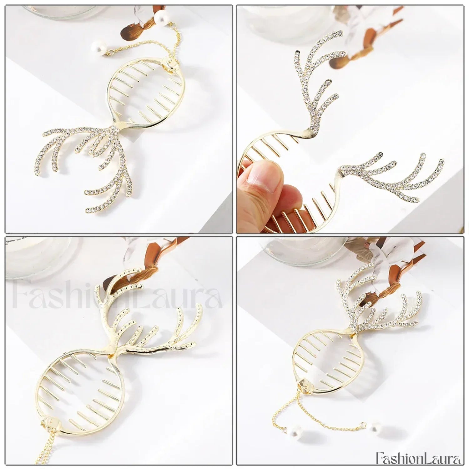 New Festival Christmas Elk Horn Tassel Golden Fashion Christmas Hair Accessory