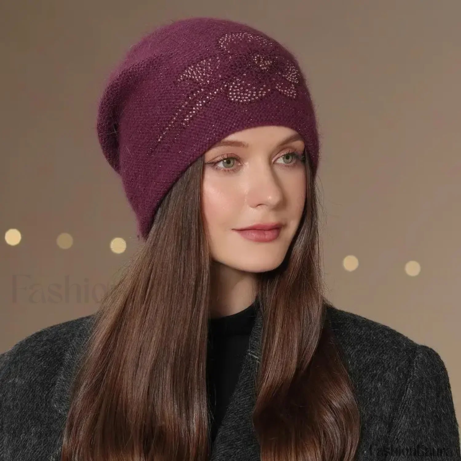 New Winter Fashion Decorate Rabbit Fur Blend Warm Hat