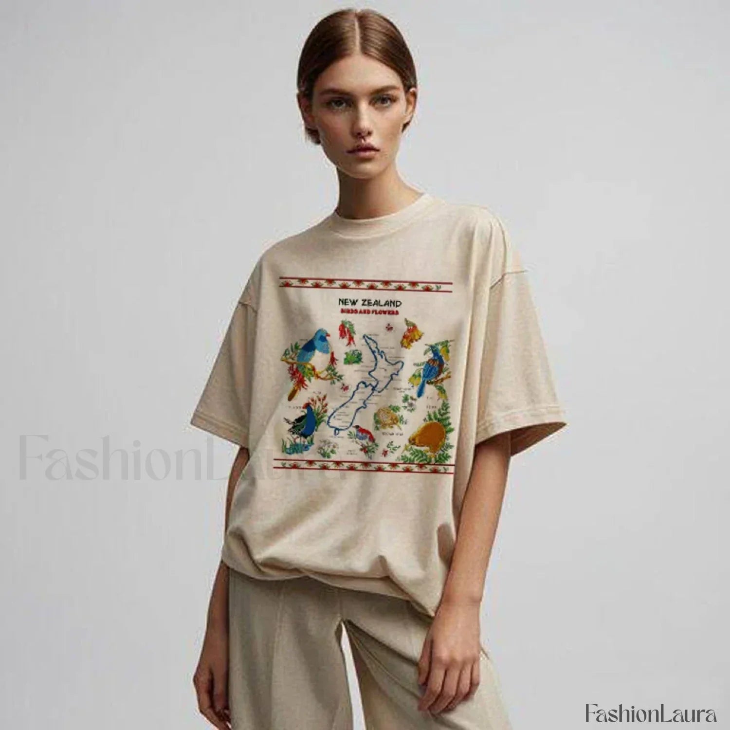 New Zealand Cartoon Summer Loose Casual T-Shirt