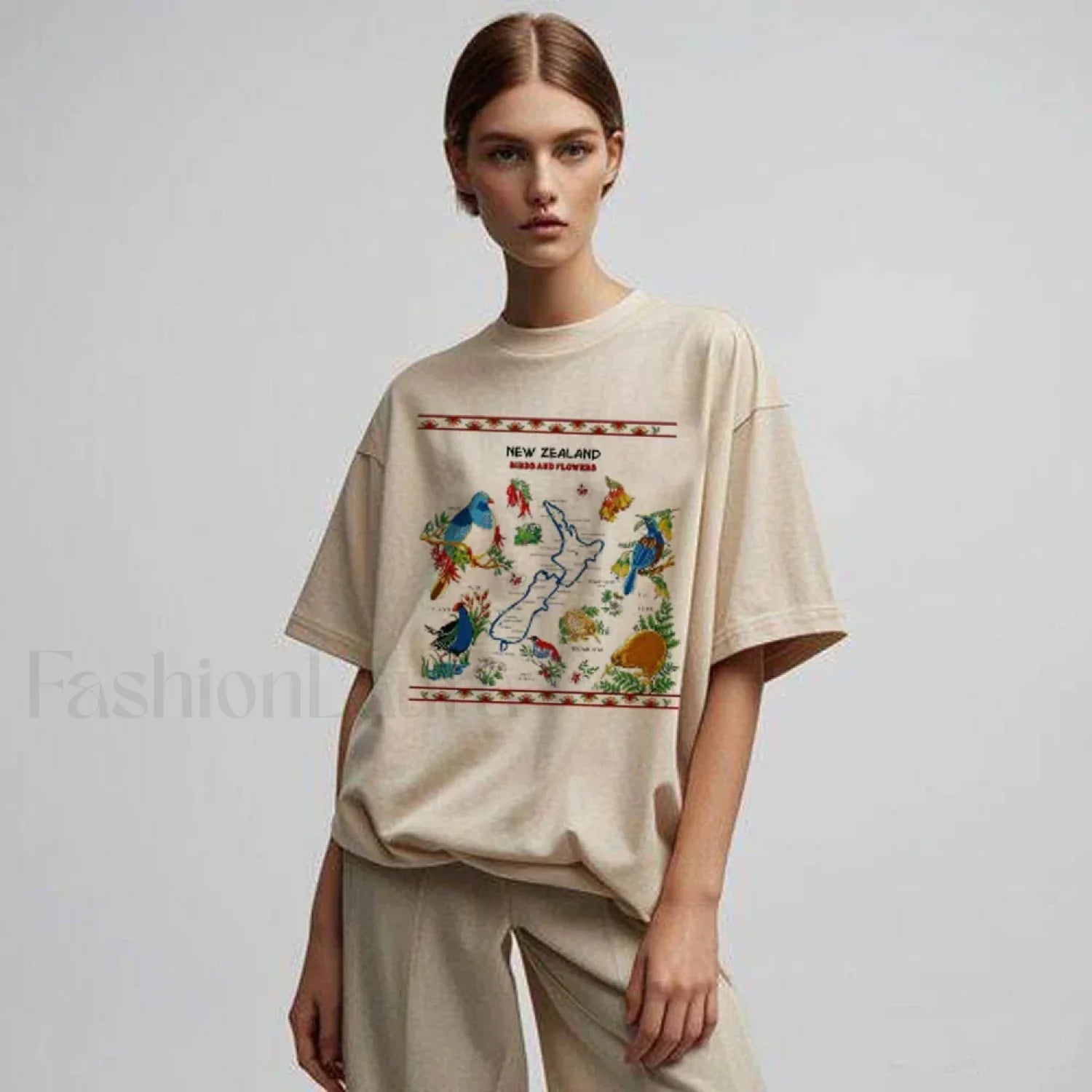 New Zealand Cartoon Summer Loose Casual T-Shirt