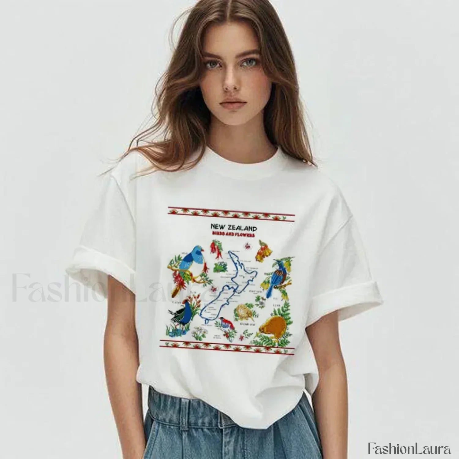 New Zealand Cartoon Summer Loose Casual T-Shirt