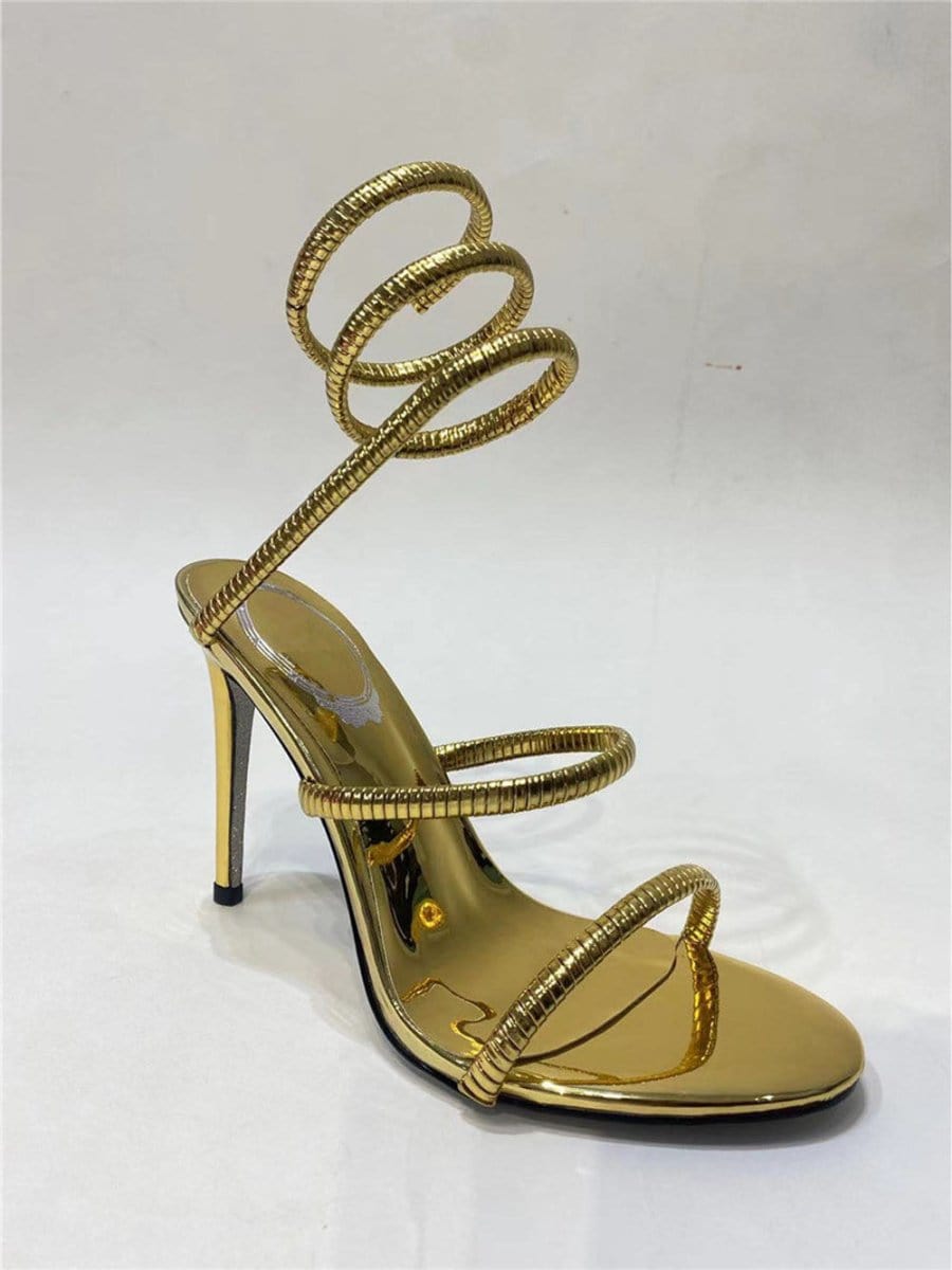 Nia Ankle Snake Strap Heel