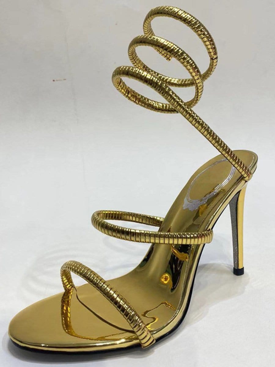 Nia Ankle Snake Strap Heel