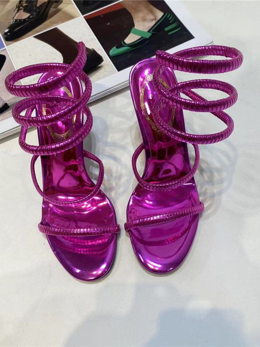 Nia Ankle Snake Strap Heel
