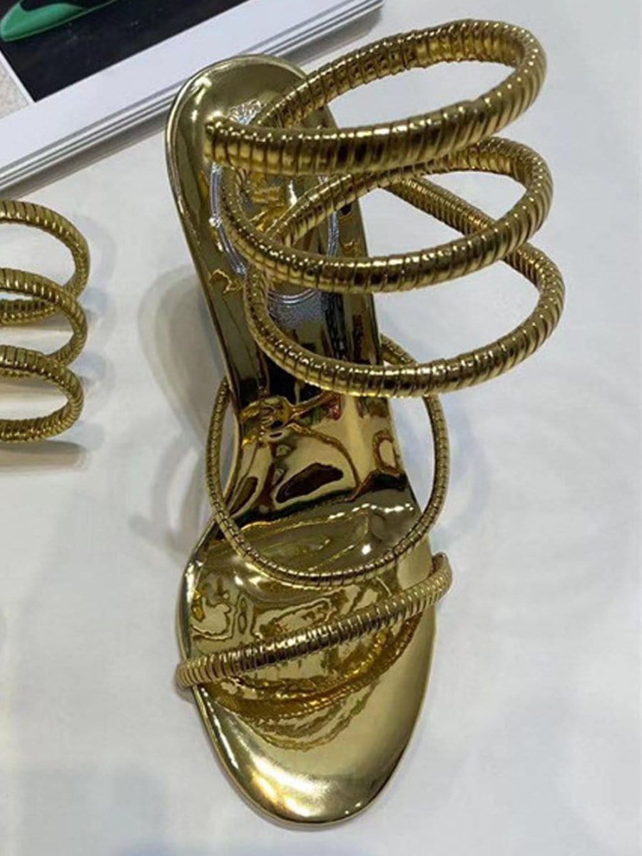 Nia Ankle Snake Strap Heel