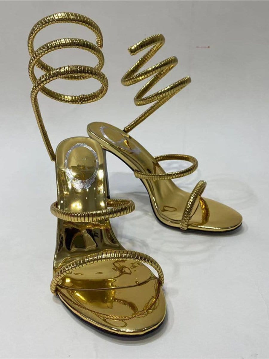 Nia Ankle Snake Strap Heel