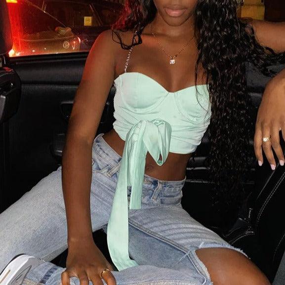 Nicky Chain Strap Underwire Top