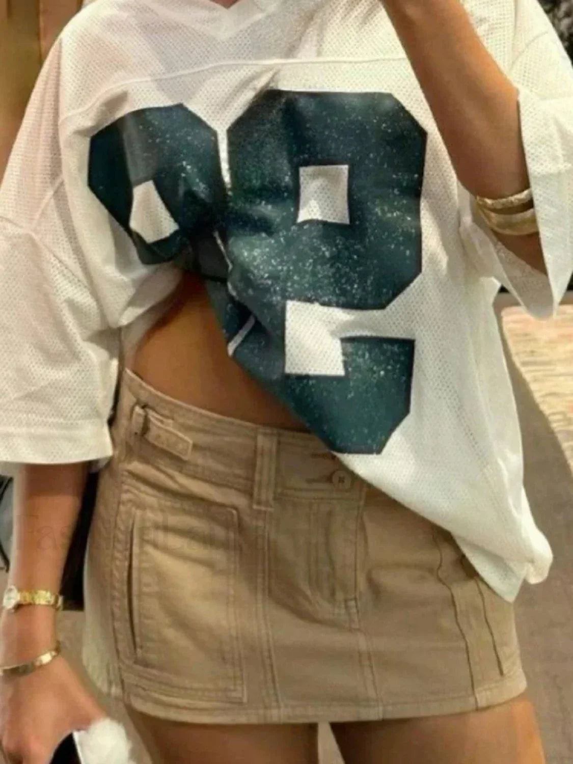 No. 99 Digital Print Oversized T-Shirt