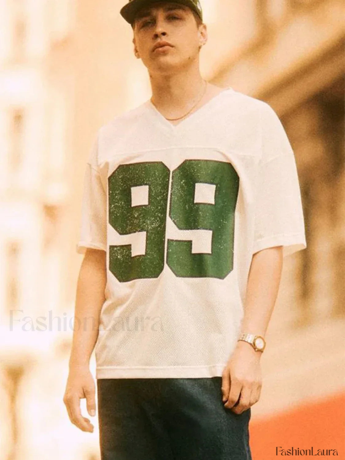 No. 99 Digital Print Oversized T-Shirt