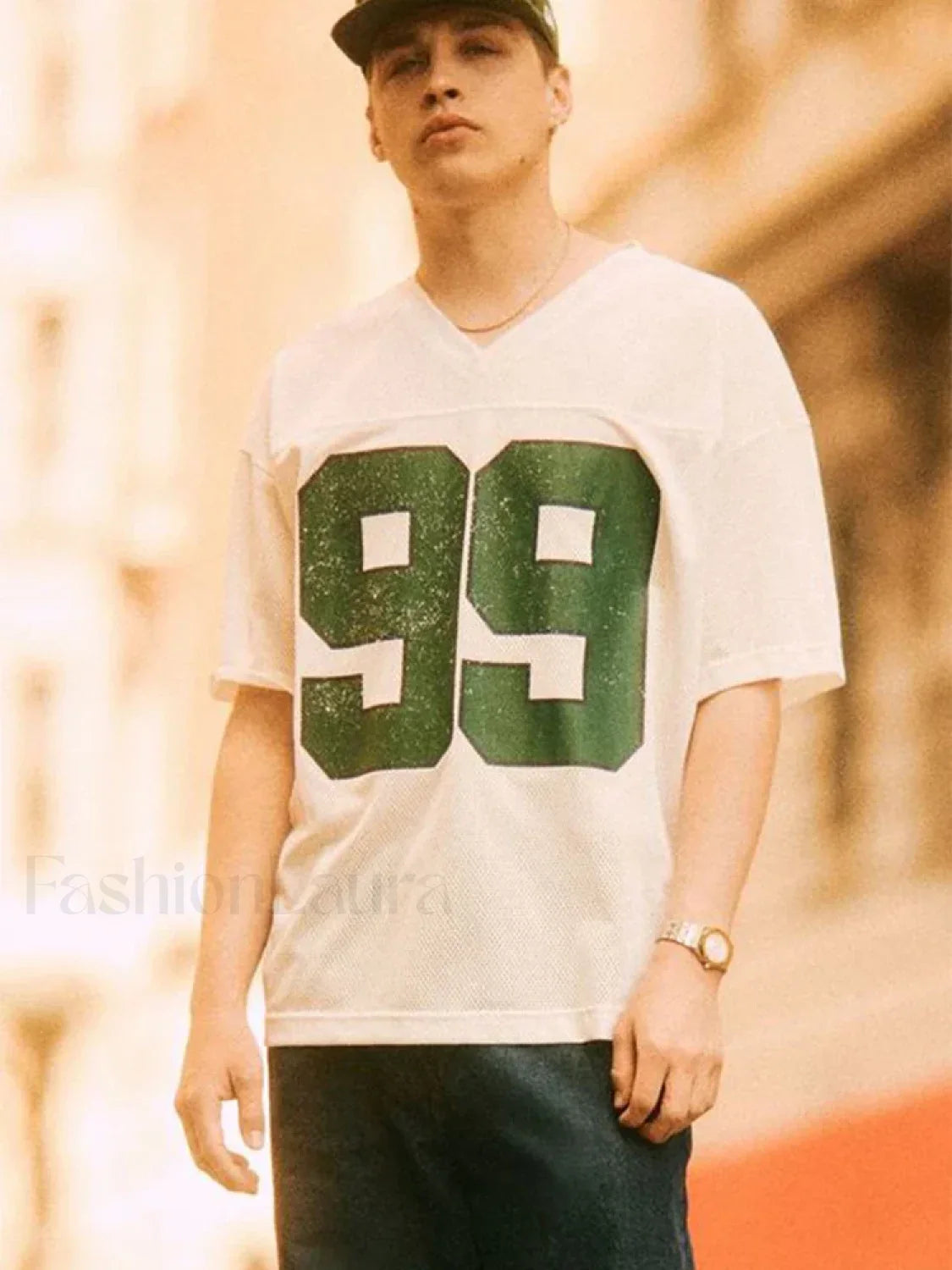 No. 99 Digital Print Oversized T-Shirt