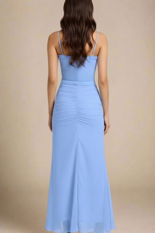 Noah Bodycon Wrap Midi Dress - Azure Blue